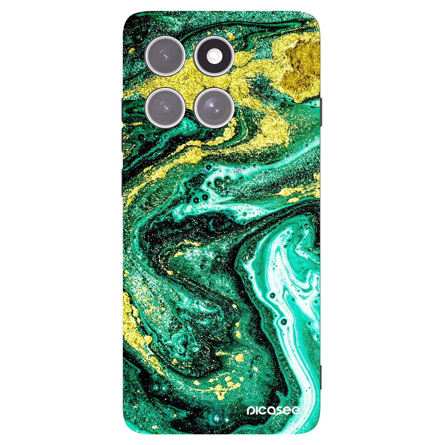 Picasee Μαύρη θήκη σιλικόνης για Motorola Edge 60 Pro - Green Gold