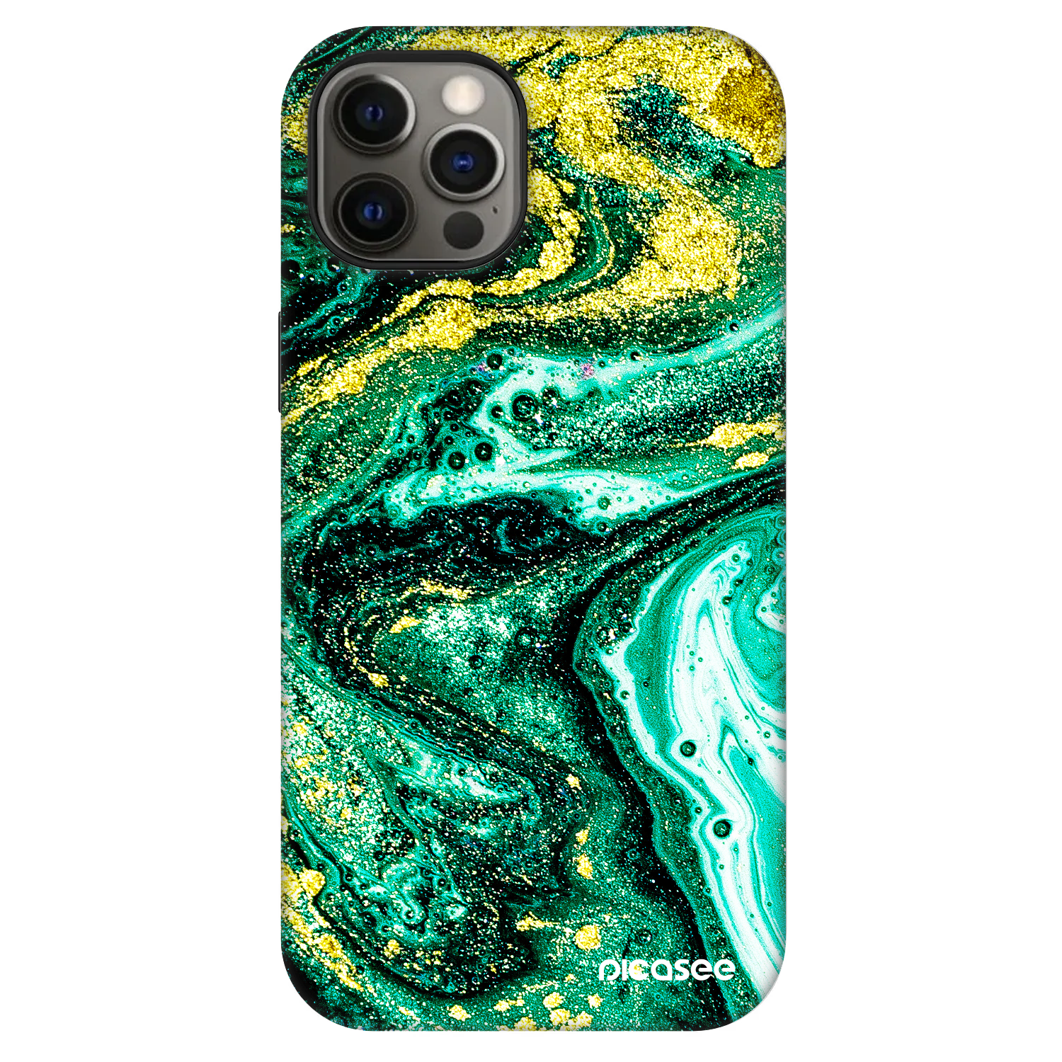 Picasee Fashion Case MagSafe για Apple iPhone 12 - Green Gold
