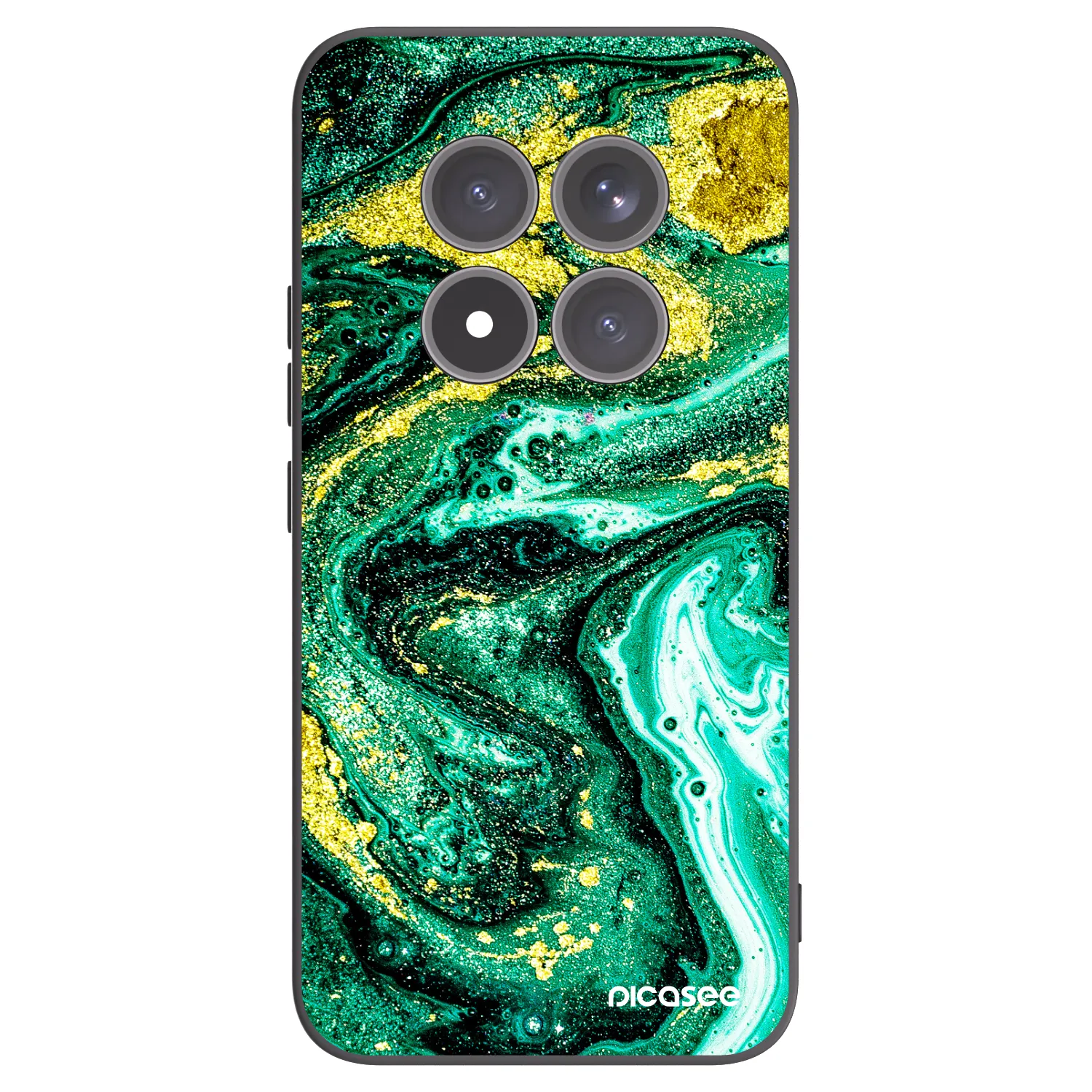 Picasee Μαύρη θήκη σιλικόνης για Xiaomi Redmi Note 15 Pro+ - Green Gold
