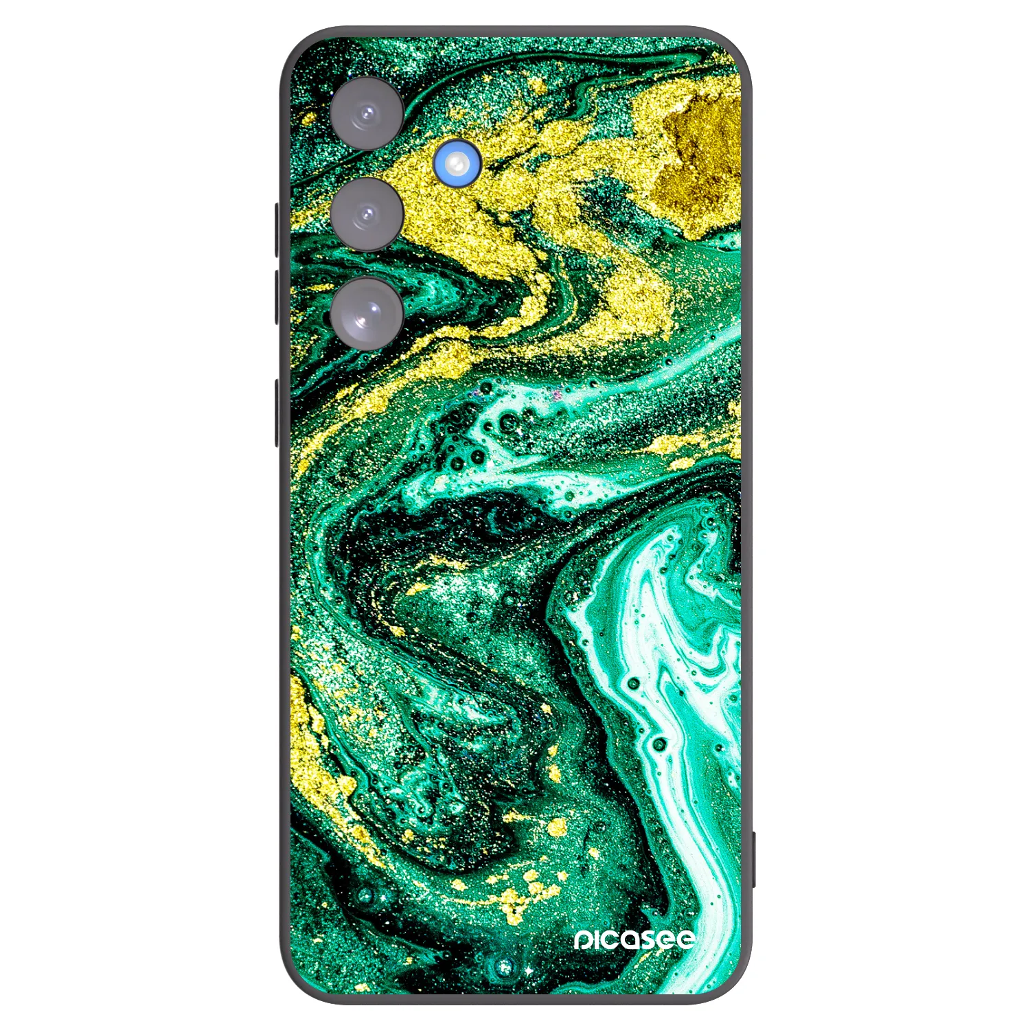 Picasee Μαύρη θήκη σιλικόνης για Samsung Galaxy S25 FE 5G - Green Gold