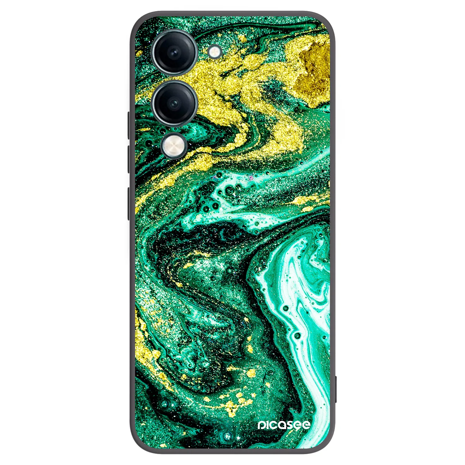 Picasee Μαύρη θήκη σιλικόνης για Vivo Y29s 5G - Green Gold