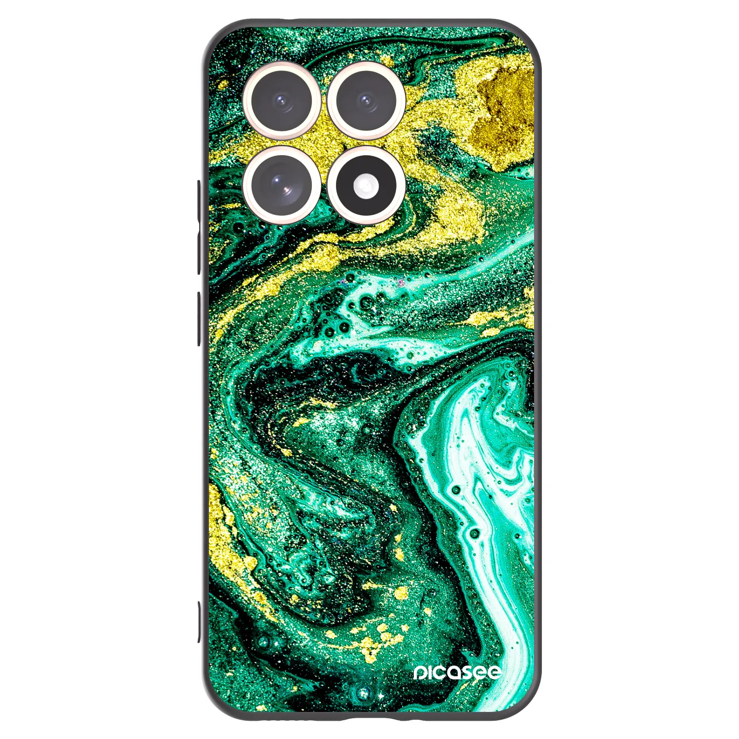 Picasee Μαύρη θήκη σιλικόνης για Xiaomi 15T - Green Gold