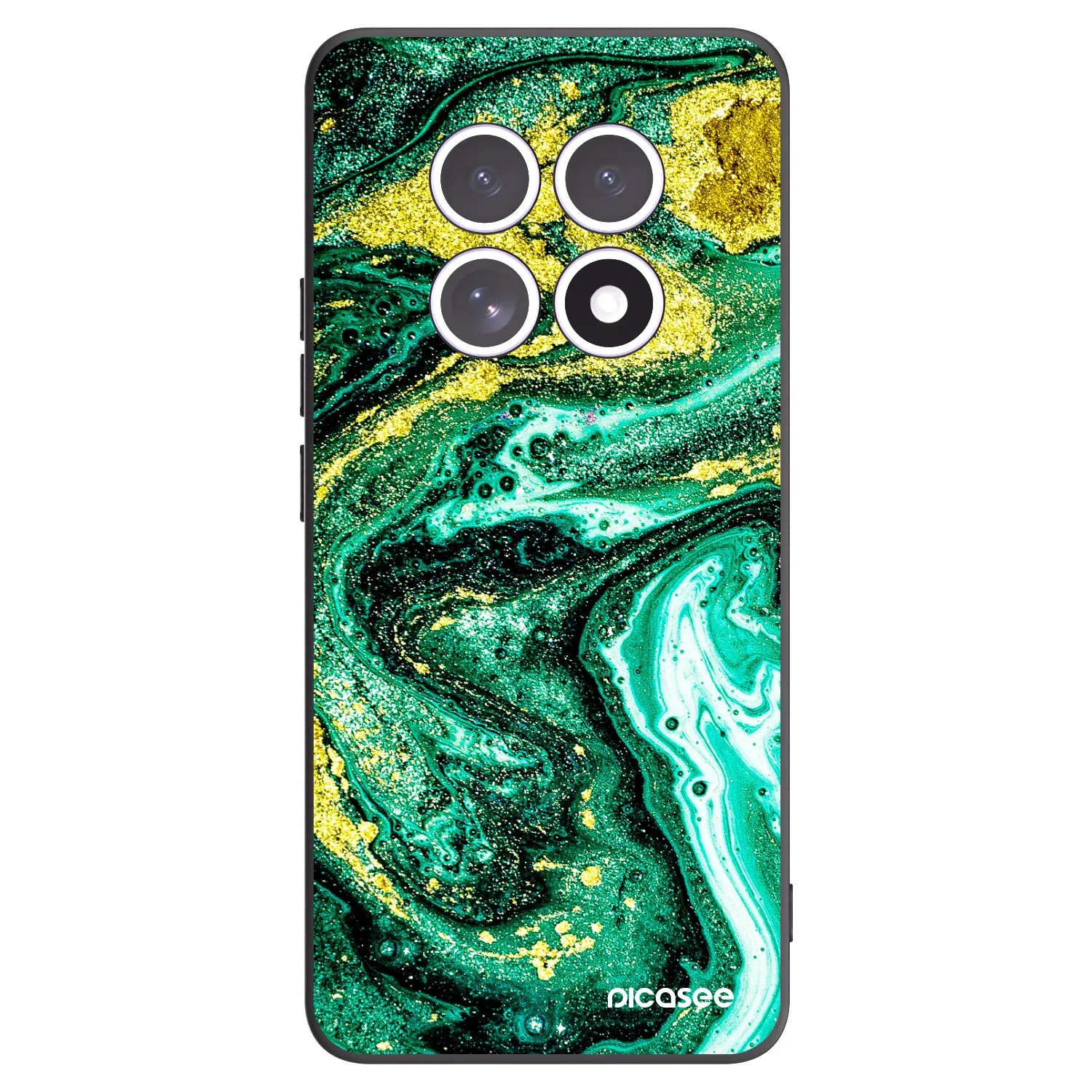 Picasee Μαύρη θήκη σιλικόνης για Xiaomi Redmi Note 15 - Green Gold