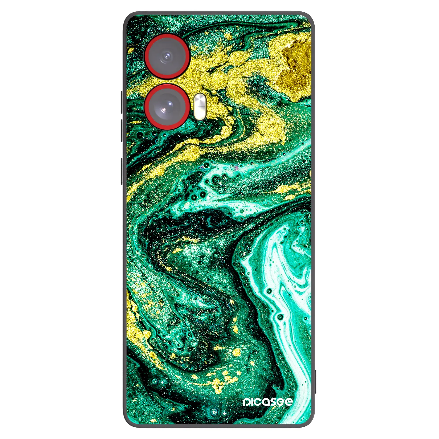 Picasee Μαύρη θήκη σιλικόνης για Motorola Edge 50 Fusion - Green Gold