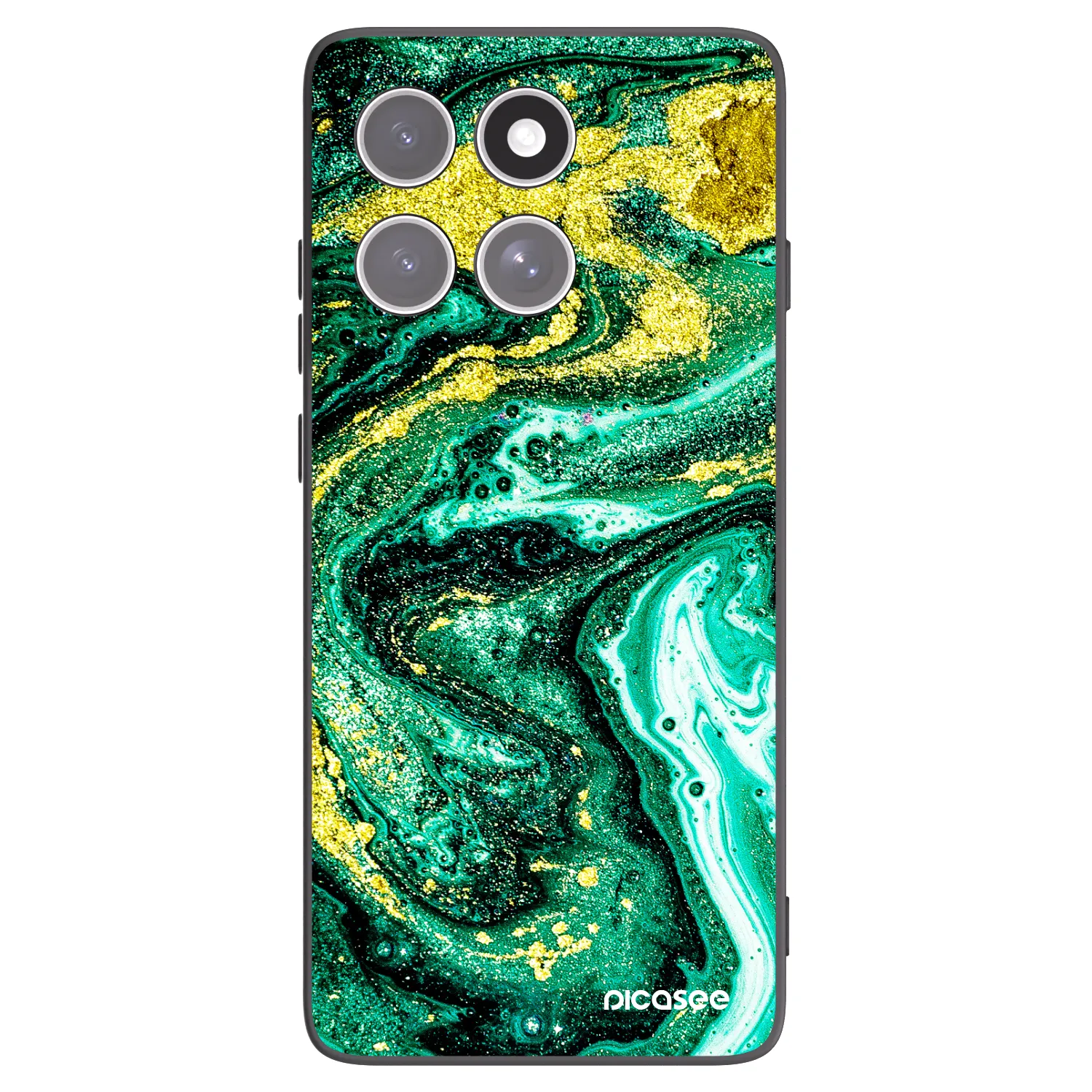 Picasee Μαύρη θήκη σιλικόνης για Motorola Edge 60 Fusion - Green Gold