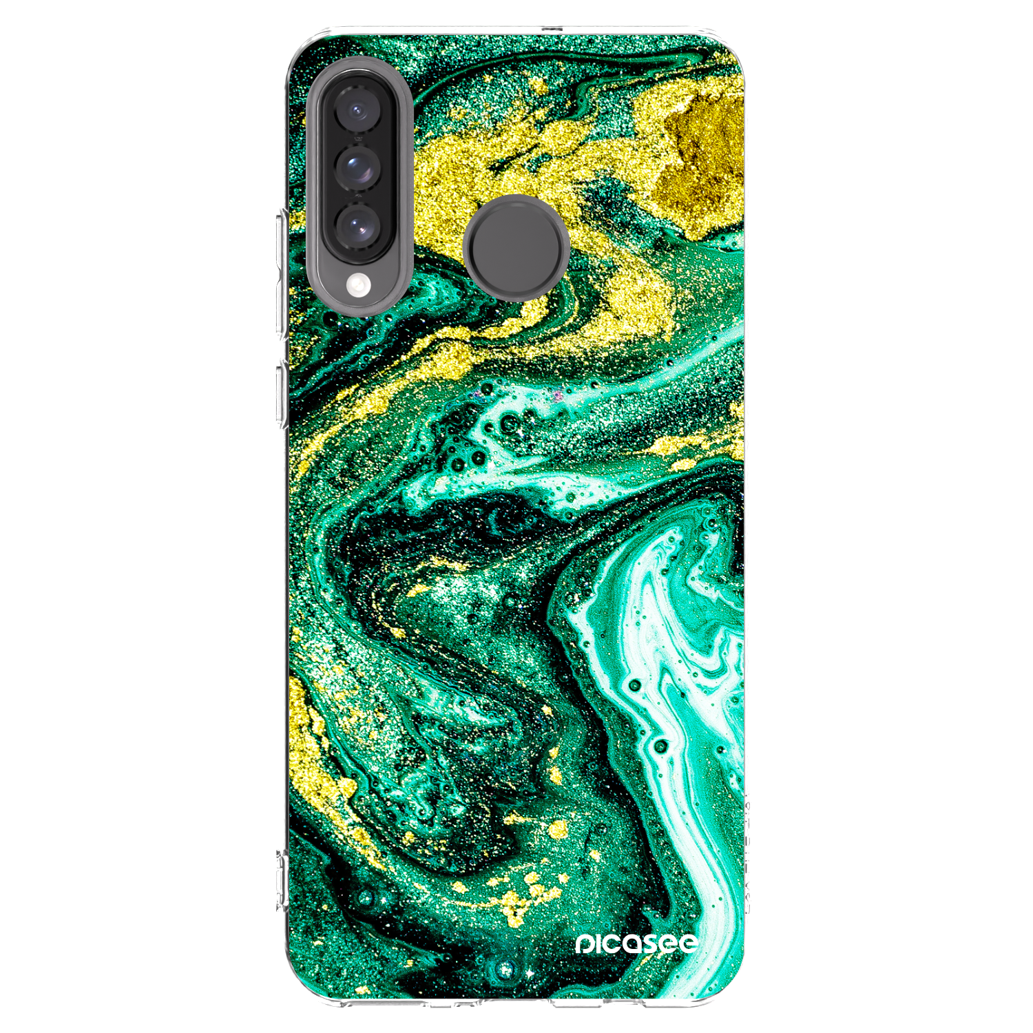 Picasee διαφανής θήκη σιλικόνης Huawei P30 Lite - Green Gold