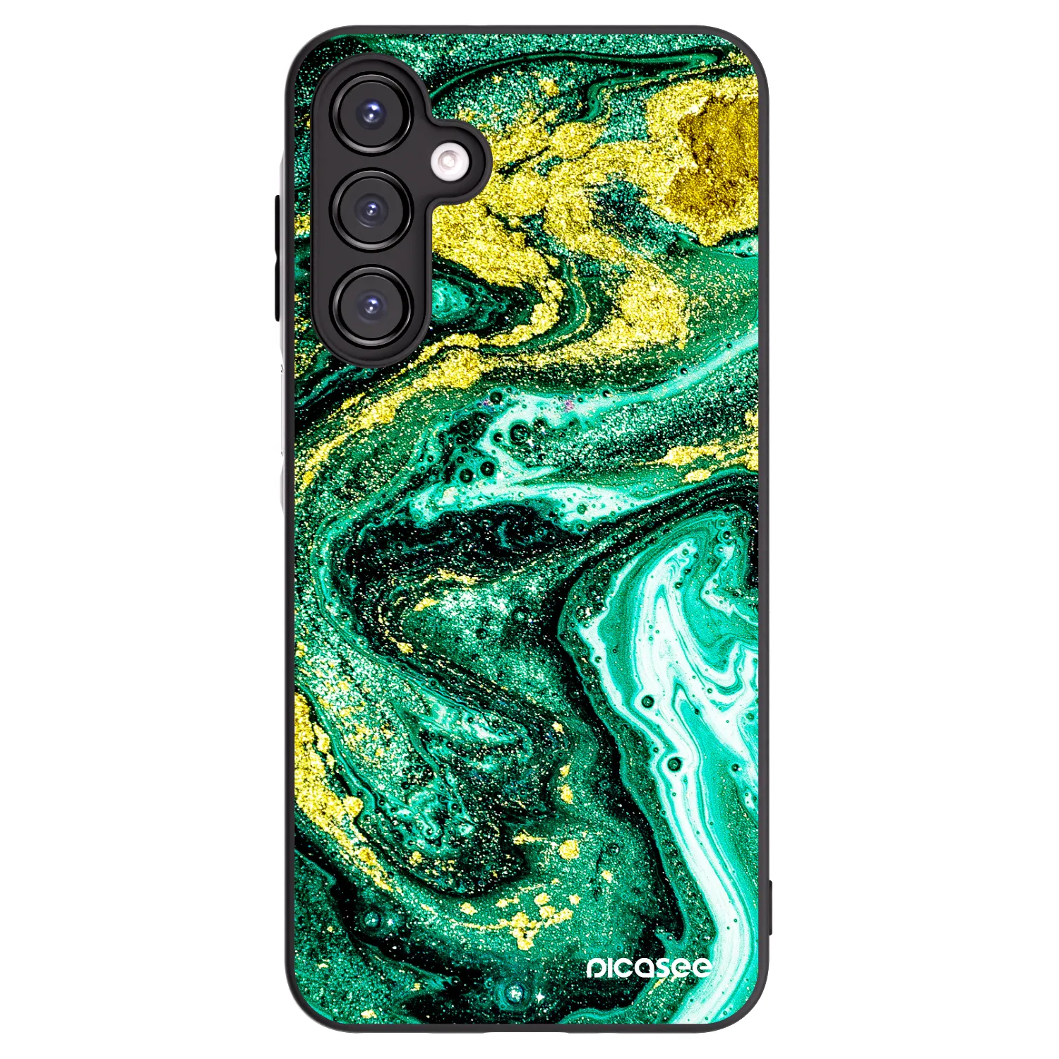 Picasee Μαύρη θήκη σιλικόνης για Samsung Galaxy A16 4G - Green Gold
