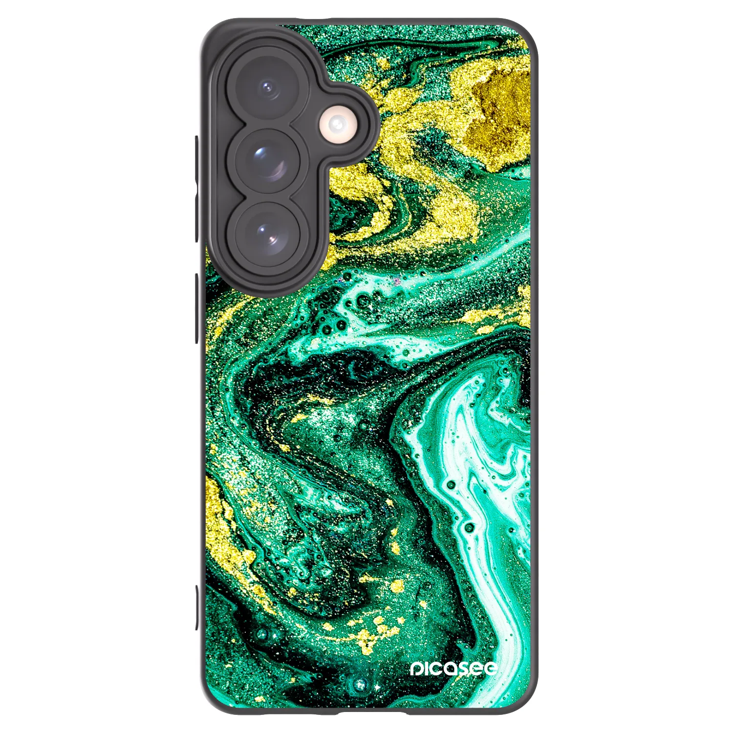 Picasee Μαύρη θήκη σιλικόνης για Samsung Galaxy S26 - Green Gold