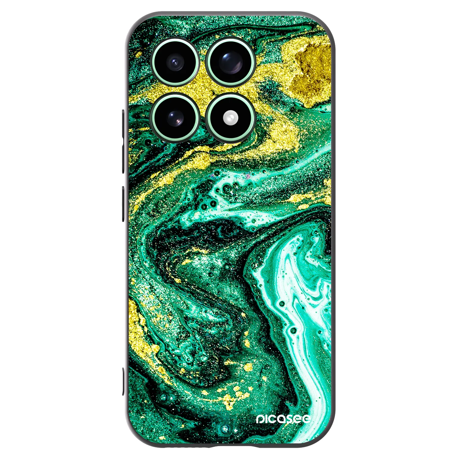 Picasee Μαύρη θήκη σιλικόνης για Xiaomi 17 - Green Gold