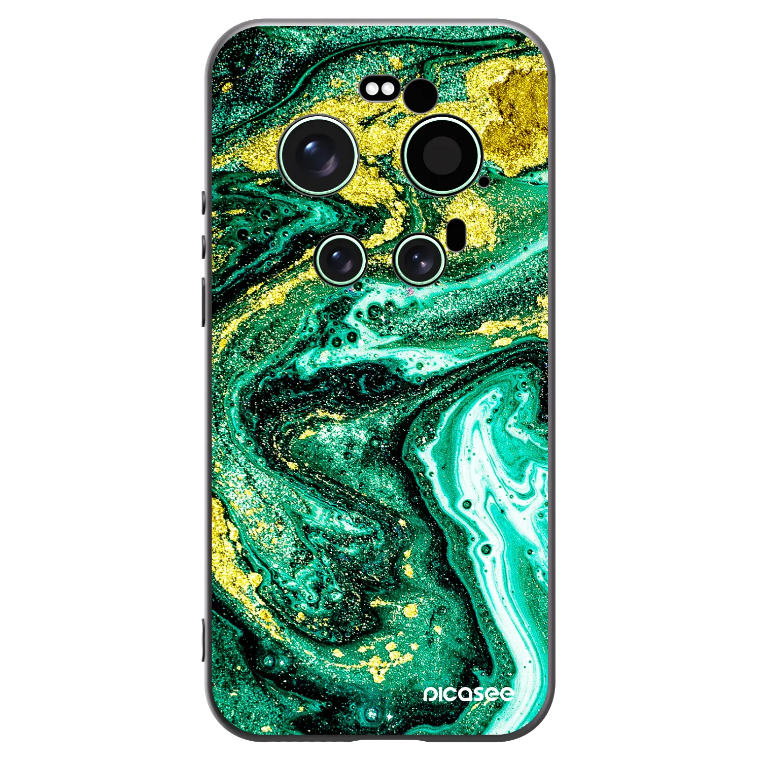 Picasee Μαύρη θήκη σιλικόνης για Xiaomi 17 Ultra - Green Gold