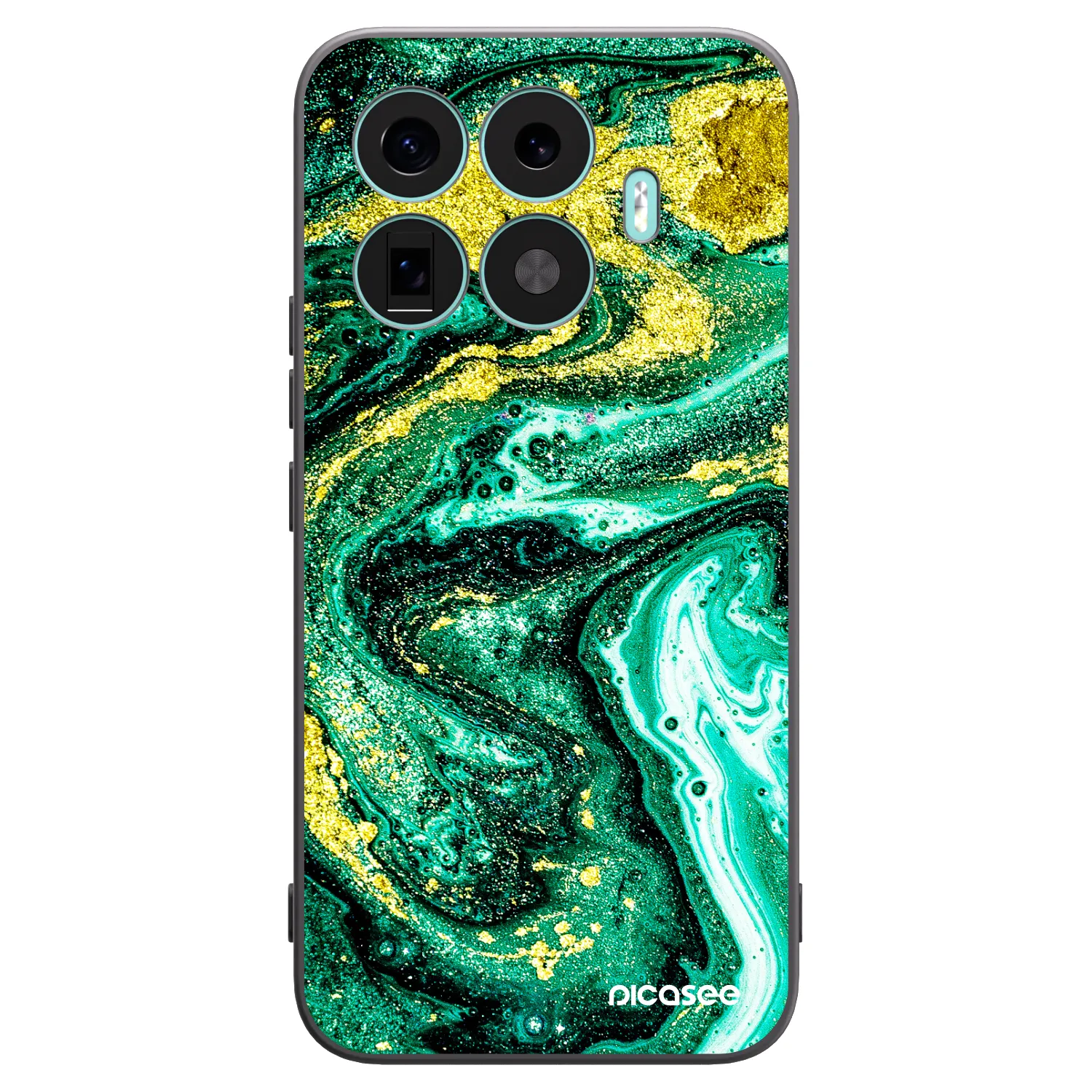 Picasee Μαύρη θήκη σιλικόνης για Xiaomi 17T Pro - Green Gold
