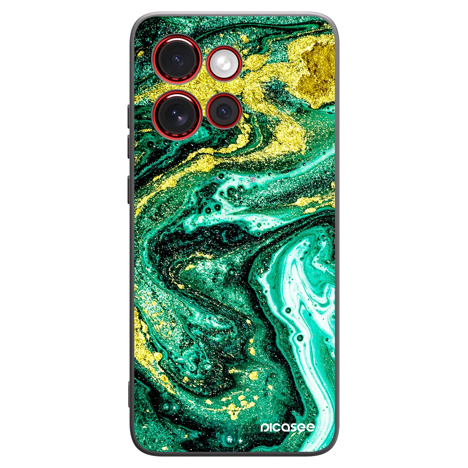 Picasee Μαύρη θήκη σιλικόνης για Motorola Edge 60 Neo 5G - Green Gold