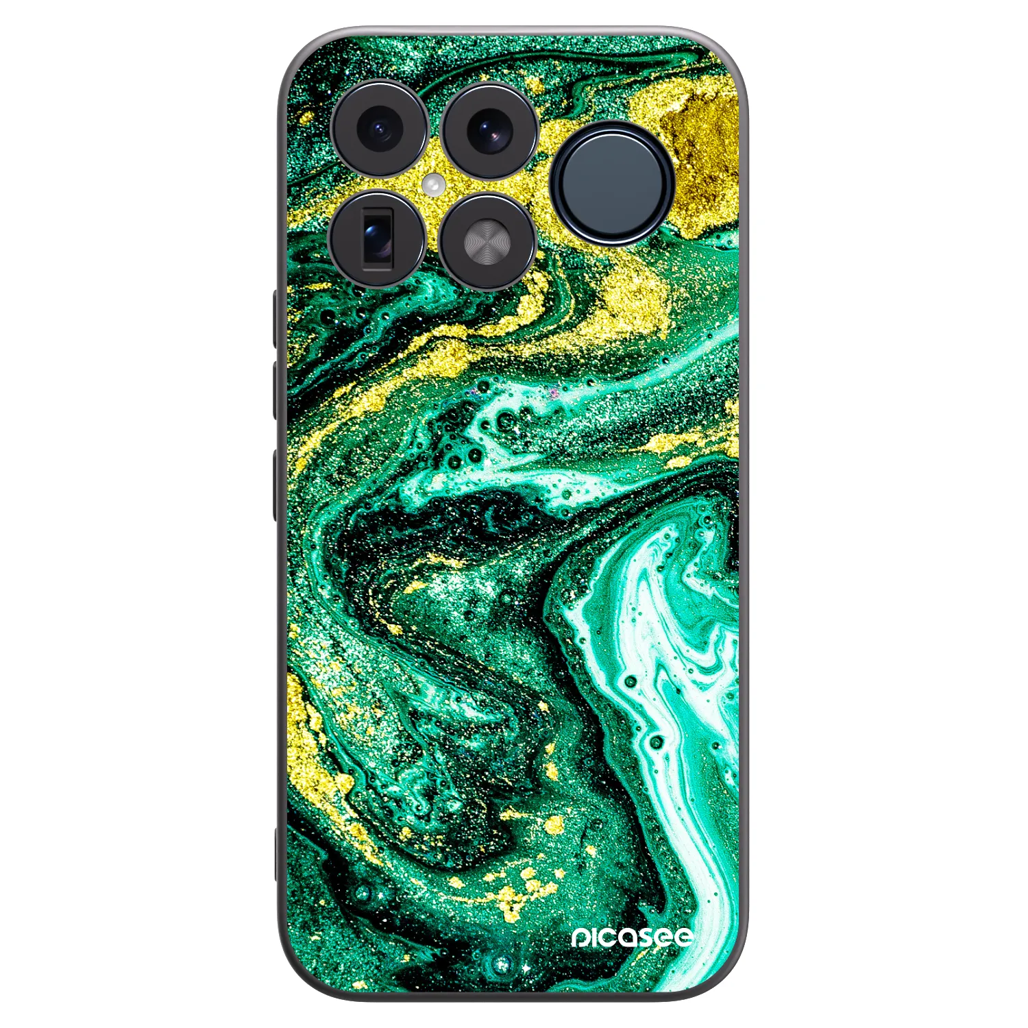 Picasee Μαύρη θήκη σιλικόνης για Xiaomi Poco F8 Ultra - Green Gold
