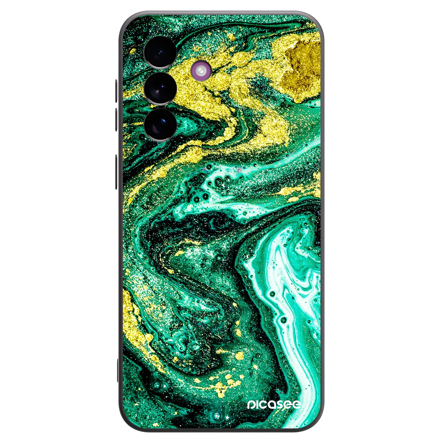 Picasee Μαύρη θήκη σιλικόνης για Samsung Galaxy A37 - Green Gold