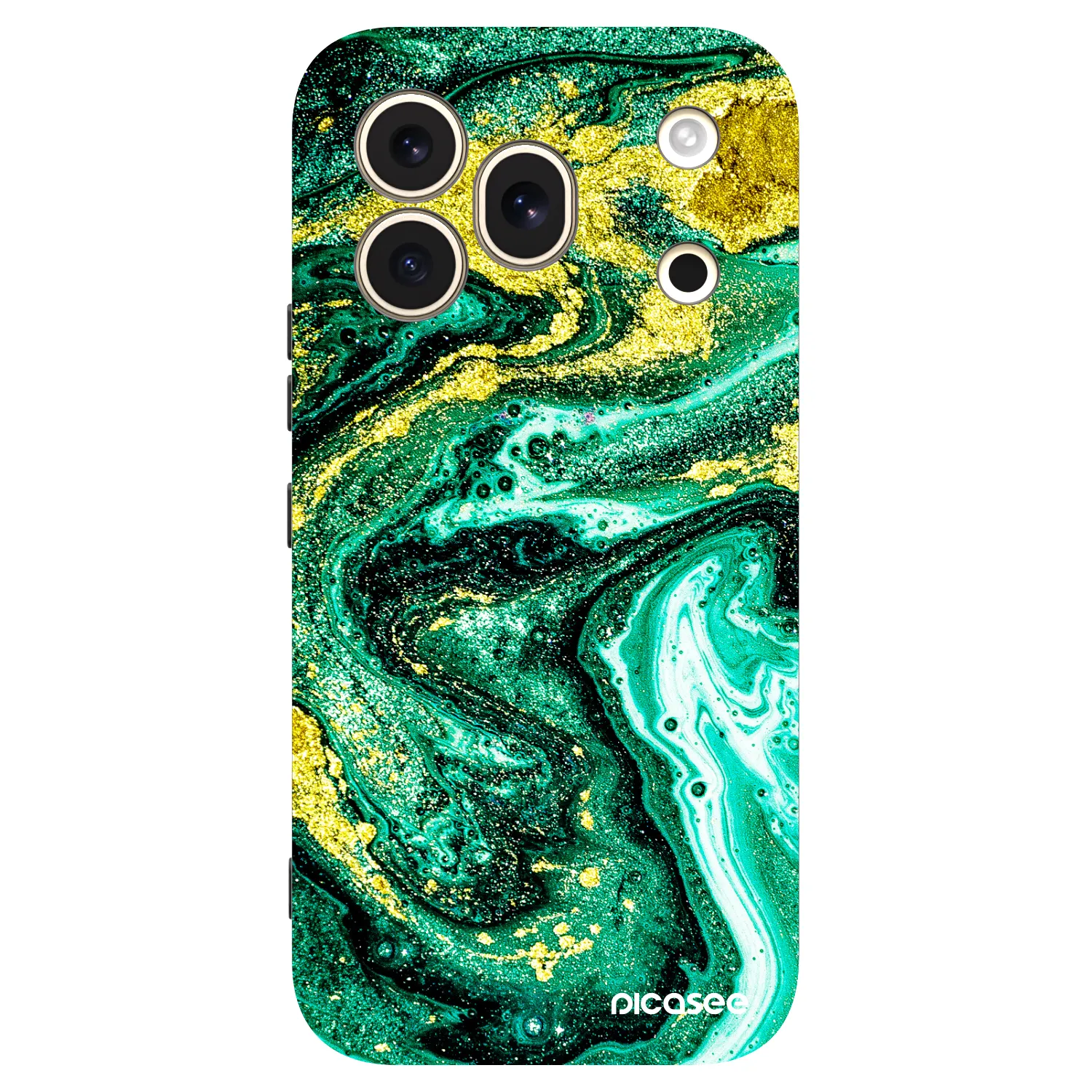 Picasee Μαύρη θήκη σιλικόνης για Honor 600 Pro - Green Gold