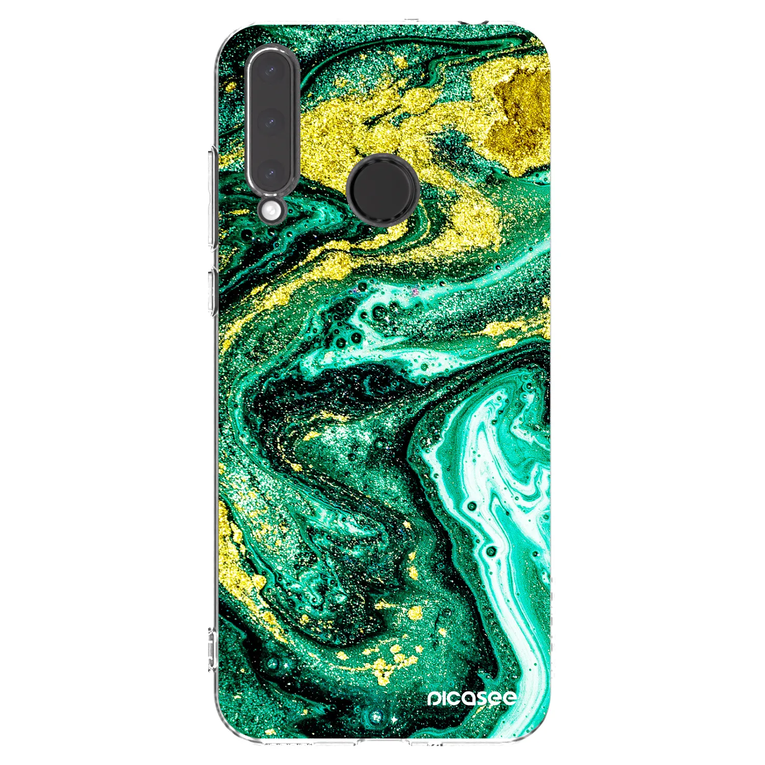 Picasee διαφανής θήκη σιλικόνης Honor 20 Lite - Green Gold