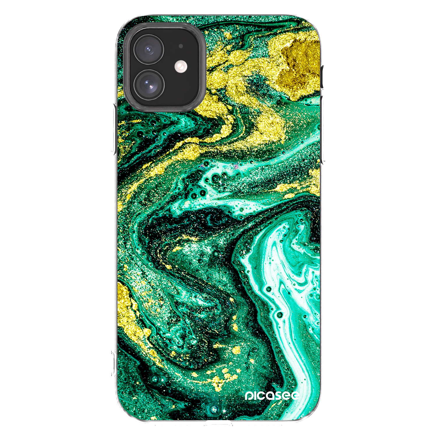 Picasee διαφανής θήκη σιλικόνης Apple iPhone 11 - Green Gold