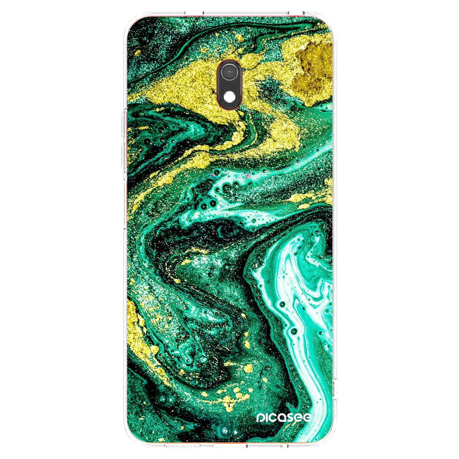 Picasee διαφανής θήκη σιλικόνης Xiaomi Redmi 8A - Green Gold
