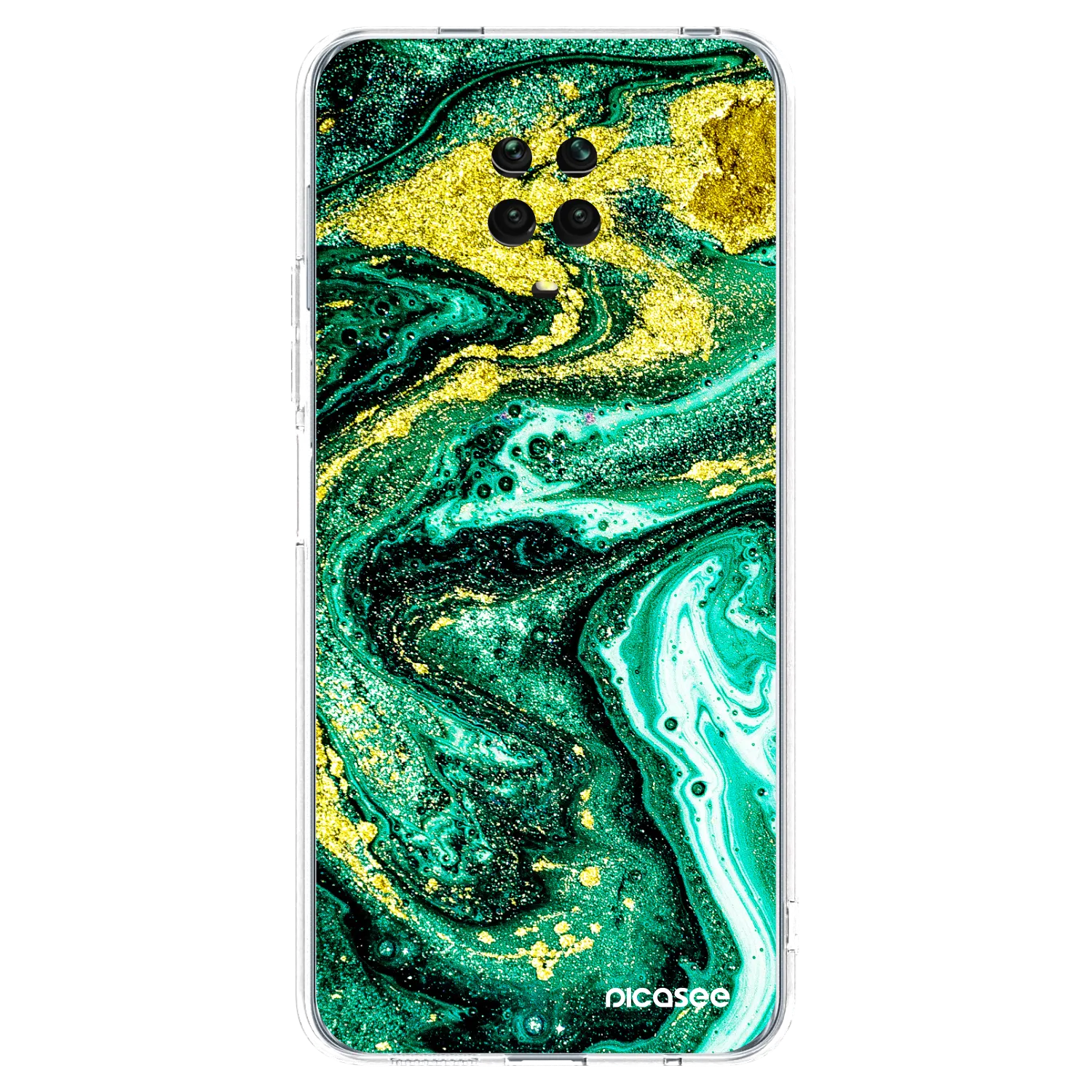 Picasee διαφανής θήκη σιλικόνης Xiaomi Redmi Note 9S - Green Gold