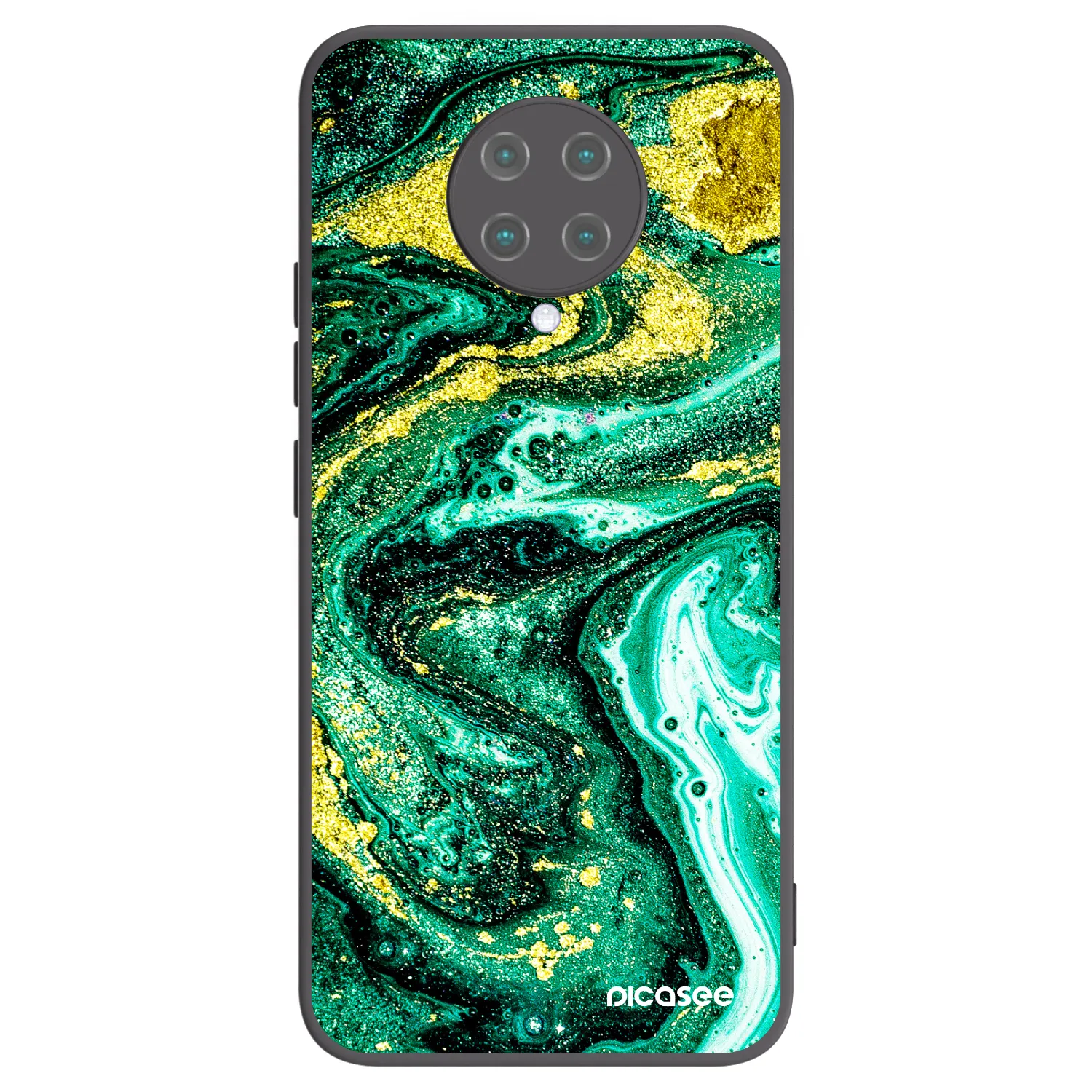 Picasee Μαύρη θήκη σιλικόνης για Xiaomi Poco F2 Pro - Green Gold