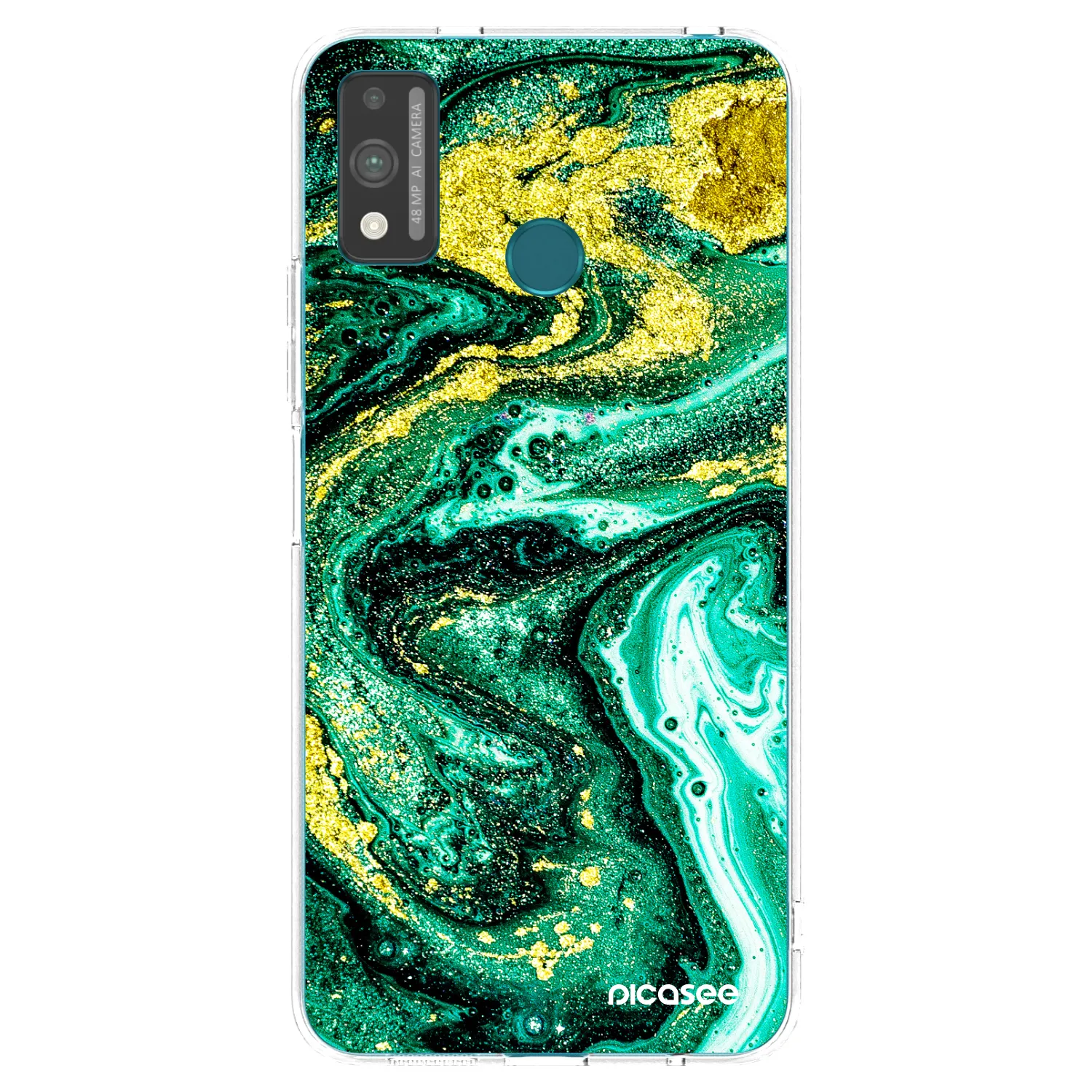 Picasee διαφανής θήκη σιλικόνης Honor 9X Lite - Green Gold