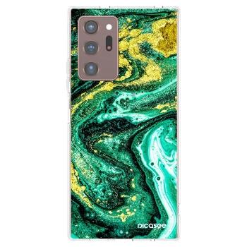 Picasee διαφανής θήκη σιλικόνης Samsung Galaxy Note 20 Ultra - Green Gold