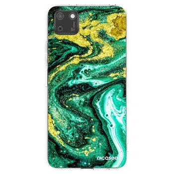 Picasee διαφανής θήκη σιλικόνης Huawei Y5P - Green Gold