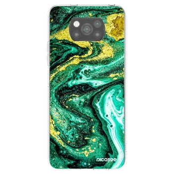 Picasee Μαύρη θήκη σιλικόνης για Xiaomi Poco X3 - Green Gold