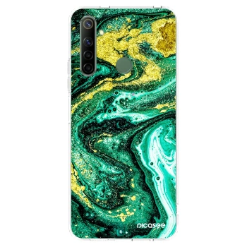 Picasee διαφανής θήκη σιλικόνης Realme 6i - Green Gold