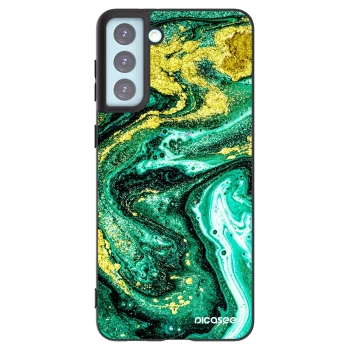 Picasee Μαύρη θήκη σιλικόνης για Samsung Galaxy S21+ 5G G996F - Green Gold