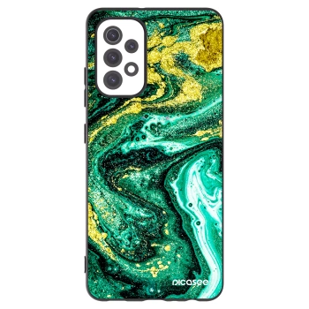 Picasee Μαύρη θήκη σιλικόνης για Samsung Galaxy A32 5G A326B - Green Gold