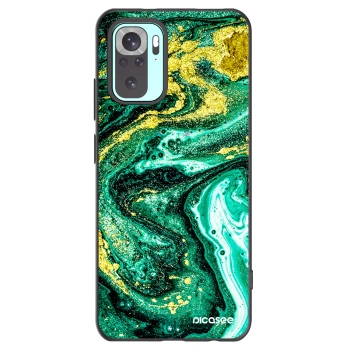 Picasee Μαύρη θήκη σιλικόνης για Xiaomi Redmi Note 10 Pro - Green Gold