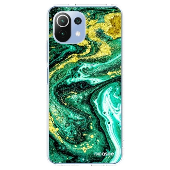 Picasee διαφανής θήκη σιλικόνης Xiaomi Mi 11 Lite - Green Gold
