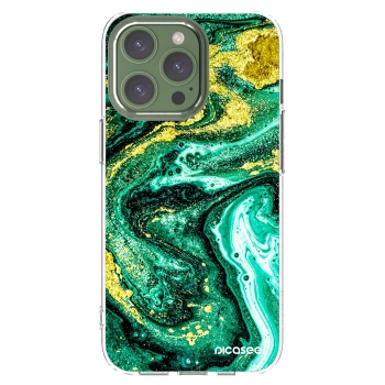 Picasee διαφανής θήκη σιλικόνης Apple iPhone 13 Pro - Green Gold