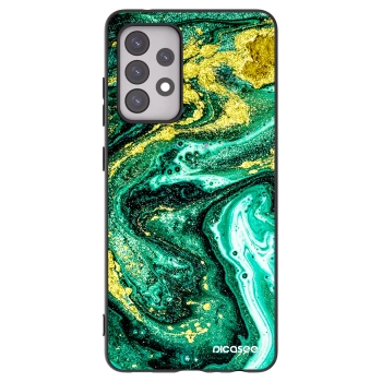Picasee Μαύρη θήκη σιλικόνης για Samsung Galaxy A52s 5G A528B - Green Gold