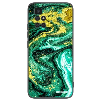 Picasee Μαύρη θήκη σιλικόνης για Xiaomi Redmi 10 - Green Gold