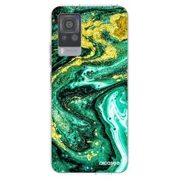 Picasee διαφανής θήκη σιλικόνης Vivo X60 Pro 5G - Green Gold