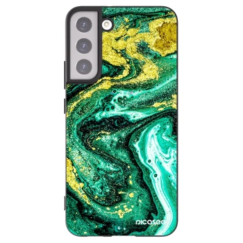 Picasee Μαύρη θήκη σιλικόνης για Samsung Galaxy S22+ 5G - Green Gold