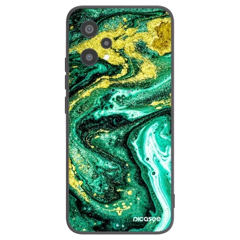 Picasee Μαύρη θήκη σιλικόνης για Realme 9 Pro 5G - Green Gold
