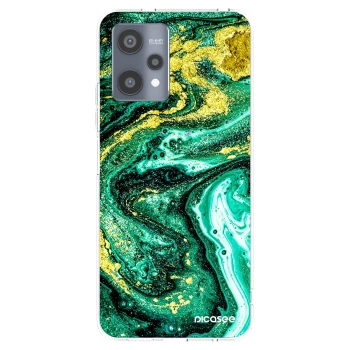Picasee διαφανής θήκη σιλικόνης Realme 9 Pro 5G - Green Gold