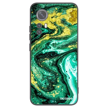 Picasee Μαύρη θήκη σιλικόνης για Xiaomi 12 - Green Gold