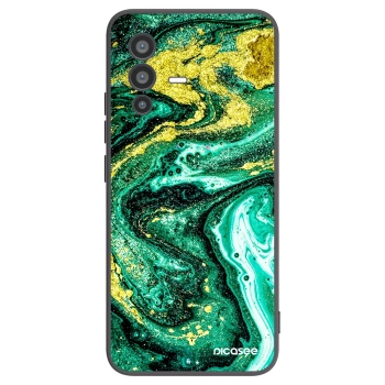 Picasee Μαύρη θήκη σιλικόνης για Vivo V23 5G - Green Gold