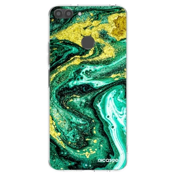 Picasee διαφανής θήκη σιλικόνης Huawei P Smart - Green Gold
