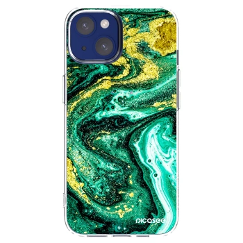 Picasee διαφανής θήκη σιλικόνης Apple iPhone 14 - Green Gold