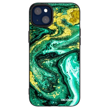 Picasee Μαύρη θήκη σιλικόνης για Apple iPhone 14 Plus - Green Gold