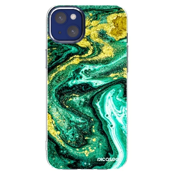 Picasee διαφανής θήκη σιλικόνης Apple iPhone 14 Plus - Green Gold