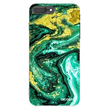 Picasee διαφανής θήκη σιλικόνης Apple iPhone 8 Plus - Green Gold
