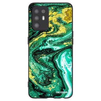 Picasee Μαύρη θήκη σιλικόνης για OPPO A94 5G - Green Gold