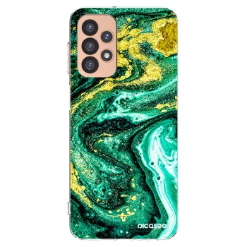 Picasee διαφανής θήκη σιλικόνης Samsung Galaxy A23 A236B 5G - Green Gold