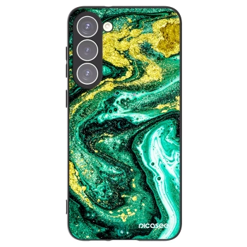 Picasee Μαύρη θήκη σιλικόνης για Samsung Galaxy S23+ 5G - Green Gold